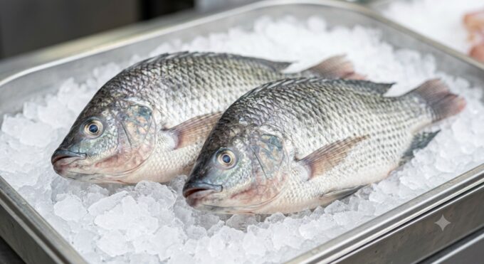 Frozen tilapia, sold by the carton
